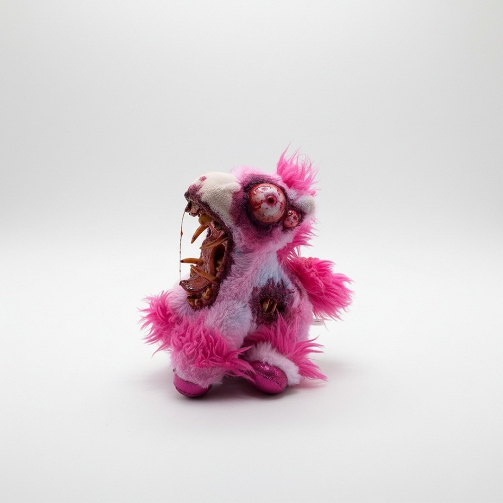 Saritasangerart - Pink unicorn horror dreadly Plush toy - Pink